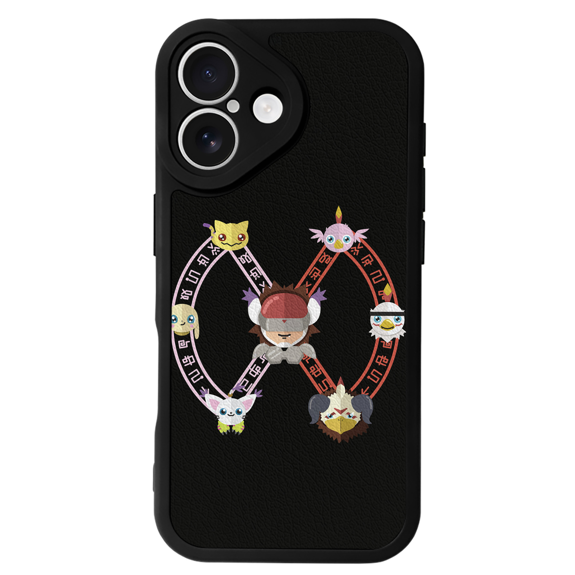 （画像用） Digimon デジタルモンスター/デジモン 【iPhone 16シリーズ対応】シリコンスマホケース（レザー調） 材質：シリコン